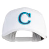 Large C Patched Retro Cotton Blend Snapback Cap - White OSFM