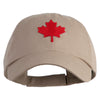 Canadian Maple Leaf Patched Low Profile PET Spun Washed Cap - Khaki OSFM