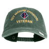 1st Marine Division Veteran Embroidered Washed Solid Pigment Dyed Cotton Twill Brass Buckle Cap - Dk-Green OSFM