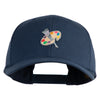 Artist Palette Patched Retro Cotton Blend Snapback Cap - Navy OSFM