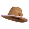 UPF 50+ Women's Fine Braided Peter Beaton Pink Trim Dressy Hat - Pink OSFM