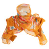 Women's Sheer Scarf Mixed Island Flower Summer Scarf - Gold OSFM
