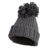 Women's Thick Weave Pom Long Beanie - Grey OSFM