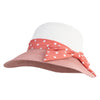 Women's Asymmetrical Brimcap Polka Dot Bow Band Cloche Hat - Dark Pink White OSFM