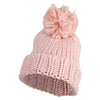 Women's Thick Weave Pom Long Beanie - Pink OSFM