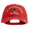 1st Marine Division Retired Embroidered Washed Solid Pigment Dyed Cotton Twill Brass Buckle Cap - Red OSFM
