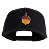 Acorn Patched Retro Cotton Blend Snapback Cap - Black OSFM