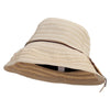 Women's Metallic Ribbon Bucket Hat - Beige OSFM