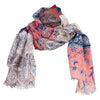 Women's Paisley Stripes Summer Scarf - Coral OSFM