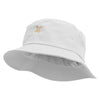 Wild Flying Duck Embroidered Big Size Cotton Blend Twill Bucket Hat - White XL-2XL
