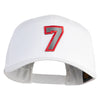 Number 7 Patched Retro Cotton Blend Snapback Cap - White OSFM