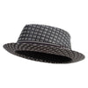 Big Size Wove Paper Straw Wide Brim Porkpie Upbrim Fedora - Black XL-2XL