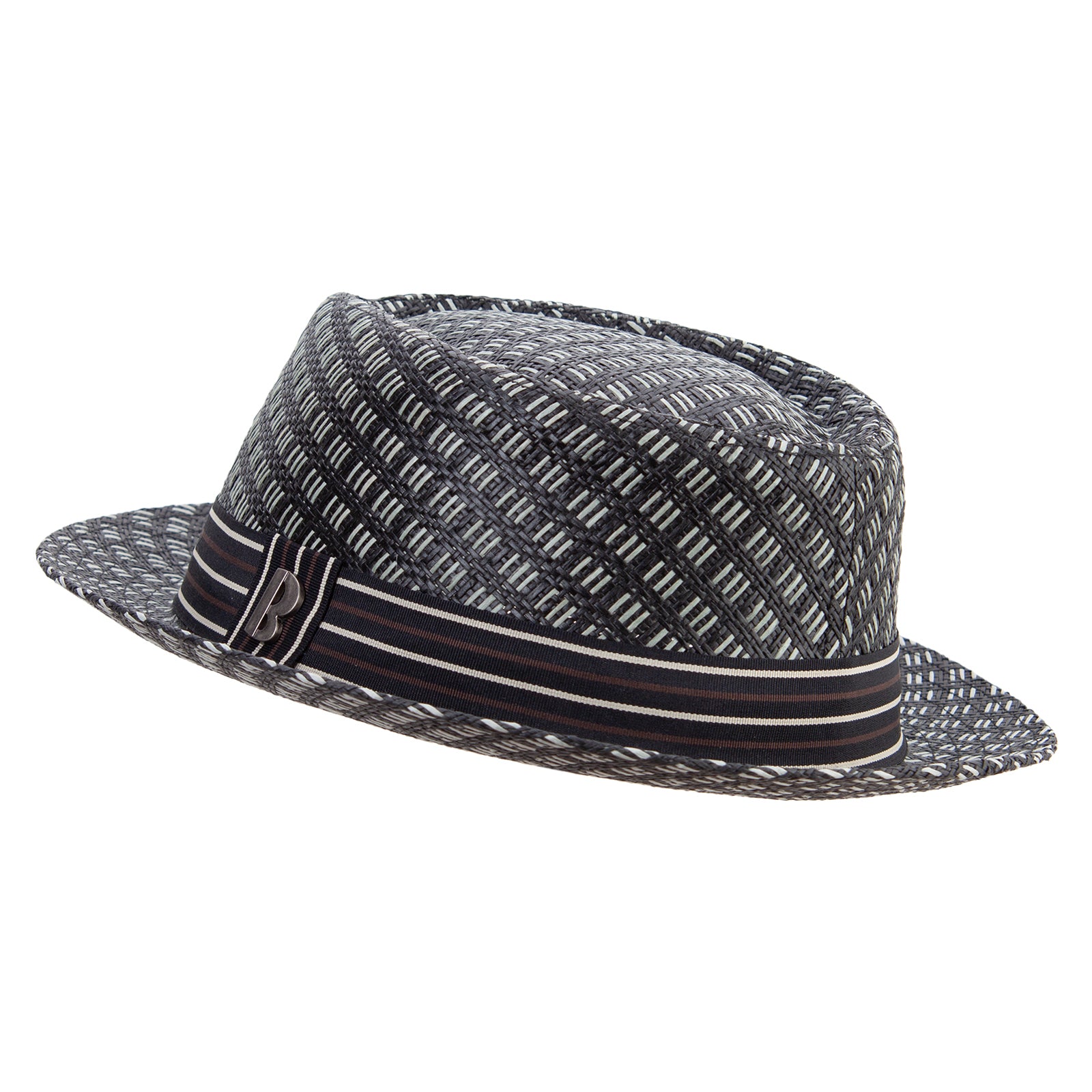 Big Size Wove Paper Straw Wide Brim Porkpie Upbrim Fedora Fedora
