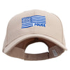 US Police Flag Embroidered Big Size High Profile Twill Cap - Khaki XL-3XL