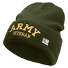 Licensed Army Veteran Letters Embroidered 12 Inch Long Knitted Beanie - Olive OSFM