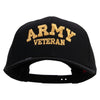 Licensed Army Veteran Letters Embroidered Solid Cotton Twill Pro Style Cap - Black OSFM