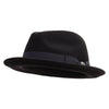 Big Size Wool Felt Upbrim Panama Hat - Black XL-2XL