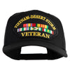 Vietnam-Desert Storm Veteran Patched Solid Cotton Twill 5 Panel Prostyle Snap Cap - Black OSFM