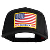 USA Flag 1776 America 2026 Gold Patched Solid Cotton Twill 5 panel Mesh Back Cap - Black OSFM