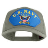 U.S. Navy Eagle Blue Patched Solid Cotton Twill Pro Style Cap - Grey OSFM