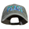 Earth Pattern Peace in Christmas Embroidered Big Size Washed Pigment Dyed Cap - Olive XL-3XL