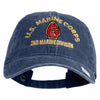 U.S. Marine Corps 2nd Marine Division Embroidered Washed Solid Pigment Dyed Cotton Twill Brass Buckle Cap - Navy OSFM