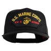 US Marine Corps WWII Veteran Patched Solid Cotton Twill 5 Panel Prostyle Snap Cap - Black OSFM