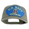 U.S. Navy Veteran Blue Eagle Patched Solid Cotton Twill Pro Style Cap - Grey OSFM