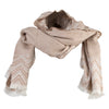 Women's Frayed Edge Zig Zag design Scarf - Beige OSFM