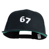 Six Seven Numbers Meme Embroidered Brushed Cotton Twill High Profile Extra Size Cap - Black XL-3XL