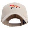 Sunset Horse Embroidered Low Profile Organic Cotton Cap - Khaki OSFM