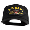 U.S. Navy Iraqi Freedom Veteran Patched Solid Cotton Twill 5 Panel Prostyle Snap Cap - Black OSFM