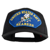 United State Navy Seabees Blue Patched Solid Cotton Twill Pro Style Cap - Black OSFM