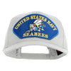 United State Navy Seabees Blue Patched Solid Cotton Twill Pro Style Cap - White OSFM