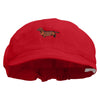 Dachshund Dog Embroidered Cotton Elastic Big Size Newsboy Cap - Red XL-2XL