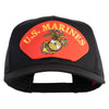 U.S. Marine Red Patched Solid Cotton Twill Mesh Prostyle Cap - Black OSFM