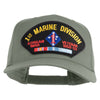 1st Marine Division Korean War Veteran 1950-1953 Patched Solid Cotton Twill 5 Panel Prostyle Snap Cap - Grey OSFM