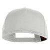 Scrambled Eggs Silver Patched Solid Cotton Twill 5 panel Mesh Back Cap - White OSFM
