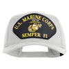 U.S. Marine Corps Semper Fi Black Patched Solid Cotton Twill Mesh Prostyle Cap - White OSFM