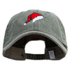 Hand Drawn Santa Claus Hat Embroidered Big Size Washed Pigment Dyed Cap - Olive XL-3XL