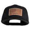 USA Brown Flag Marines Patched Solid Cotton Twill Pro Style Cap - Black OSFM