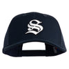 Old English White S Patched Cotton Deluxe Trucker Ball Cap - Navy Navy OSFM