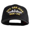 USS San Juan Submarine SSN 751 Patched Solid Cotton Twill Pro Style Cap - Black OSFM