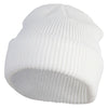 Classic Ribbed Knit Long Beanie - White OSFM