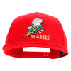 Licensed US Navy Seabees Embroidered Flexfit Snapback Style Cap - Red OSFM