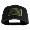 USA Green Flag Marines Patched Solid Cotton Twill Pro Style Cap - Black OSFM