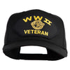 WWII Veteran Patched Solid Cotton Twill 5 Panel Prostyle Snap Cap - Black OSFM