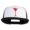 Red Martini and Olive Beverage Iron On Patched Classic Trucker Cap