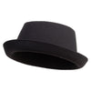 Big Size Polyester Linen Mixed Porkpie Upbrim Fedora - Black XL-2XL
