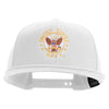 Licensed US Navy Circle Emblem Embroidered Flexfit Snapback Style Cap - White OSFM